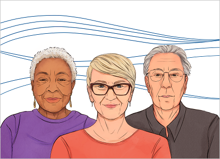 Illustration of Wall Matthews, Deborah Riley and Judith Bauer from Arts for the Anti-Aging