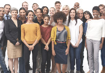 Group of diverse-looking people smiling