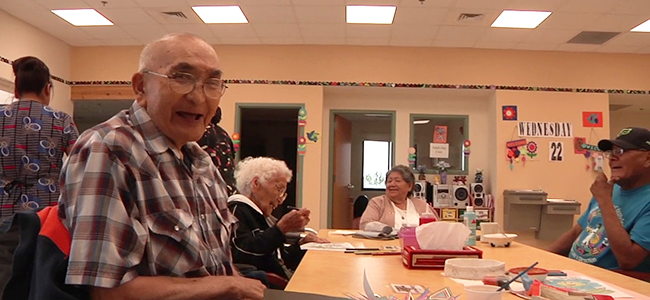 The Zuni Adult Day Care program brings seniors together to socialize, share meals, and participate in activities together.