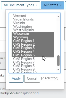 Using the All States Filter Button