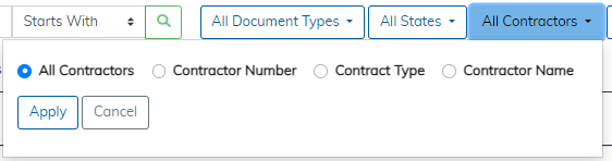 Using the All Contractors Filter Button