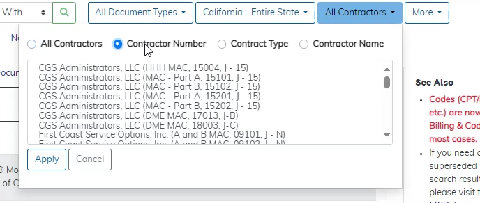 Using the Contractor Number Option Under the All Contractors