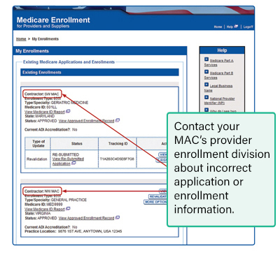 Existing Medicare Applications and Enrollments