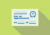 illustration of doctor appointment card