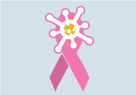 Pink Breast cancer ribbon logo