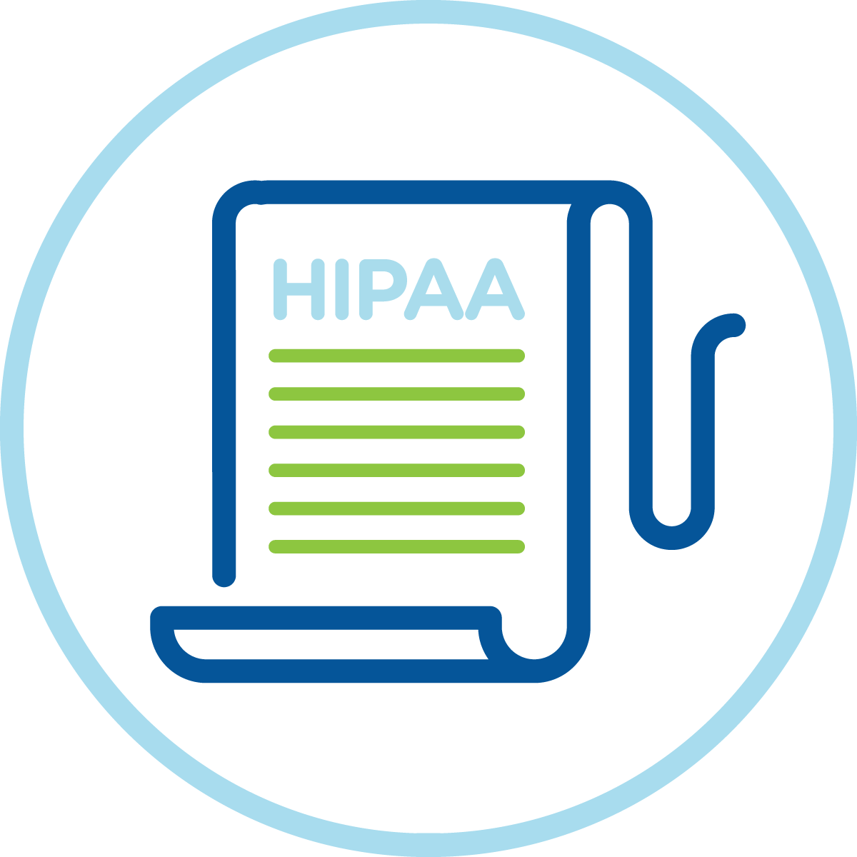 illustration of a paper document with a title which reads HIPAA