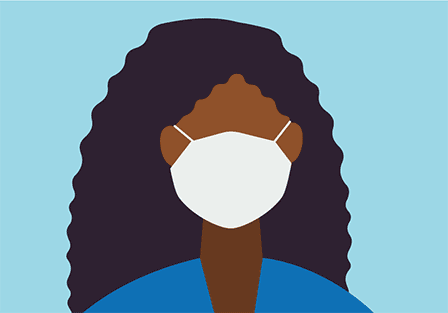 illustration of a person wearing a face mask