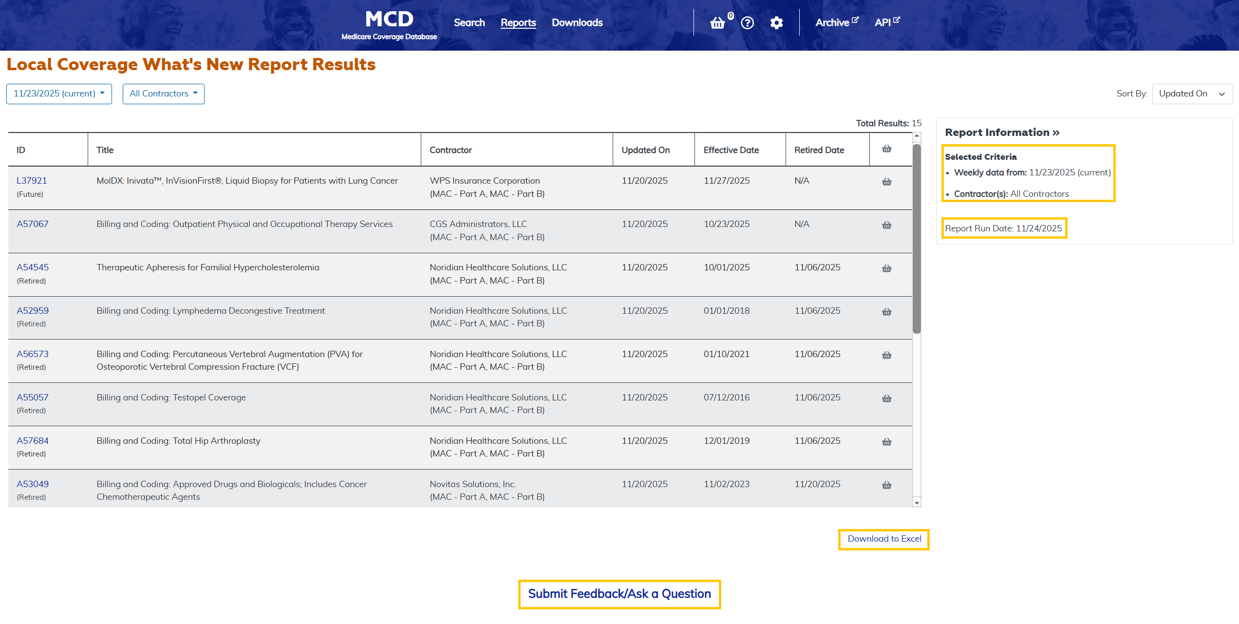 Local Coverage What's New Report additional features at the bottom highlighted