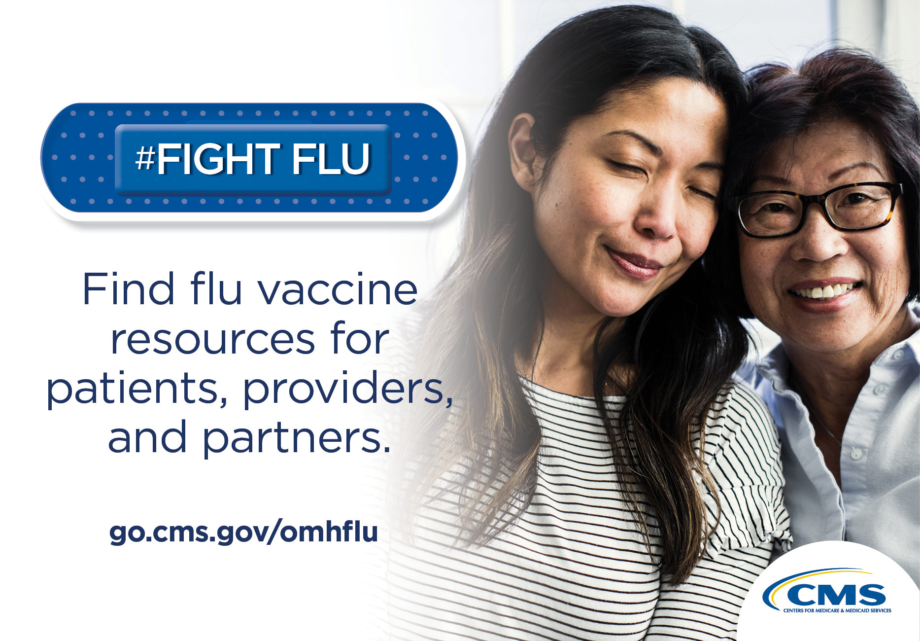  #Fight Flu.  Find flu vaccine resources for patients, providers, and partners.  go.cms.gov/omhflu