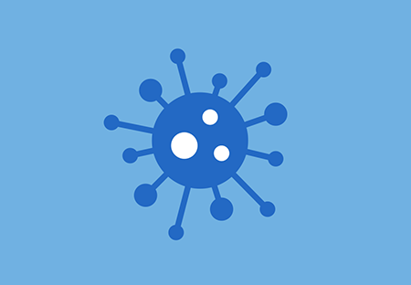 A graphic representation of a virus molecule