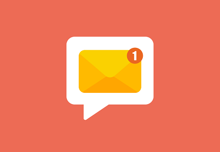 Graphic of a chat bubble with an envelope indicating an unread message