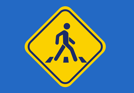 Graphic depiction of a crosswalk sign