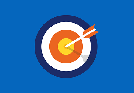 An arrow hitting a bullseye on a target