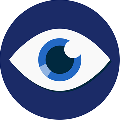 Graphic of blue eyeball