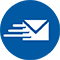 An icon of an envelope moving