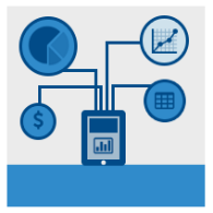 CPI Open Payments - Visualize the Data image showing different shapes showing graphs and other data visualizations connected to a mobile device