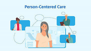 Image depicting the person who needs care at the center of a care network