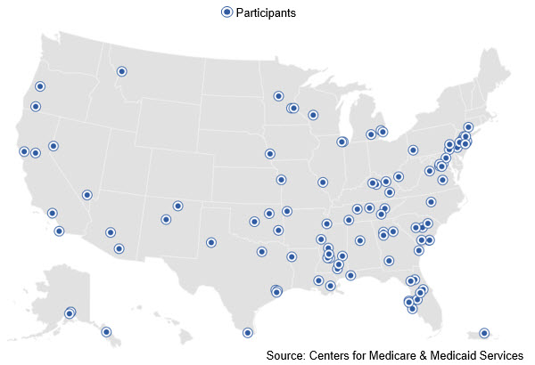 Map of Strong Start for Mothers and Newborns Initiative.